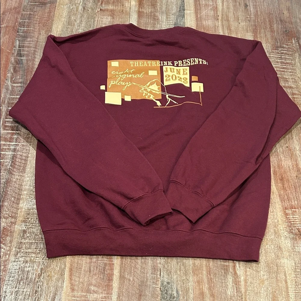 Gildan Maroon Crewneck Sweatshirt from NNHS 16th Annual Playwrights Festival - Picture 5 of 6